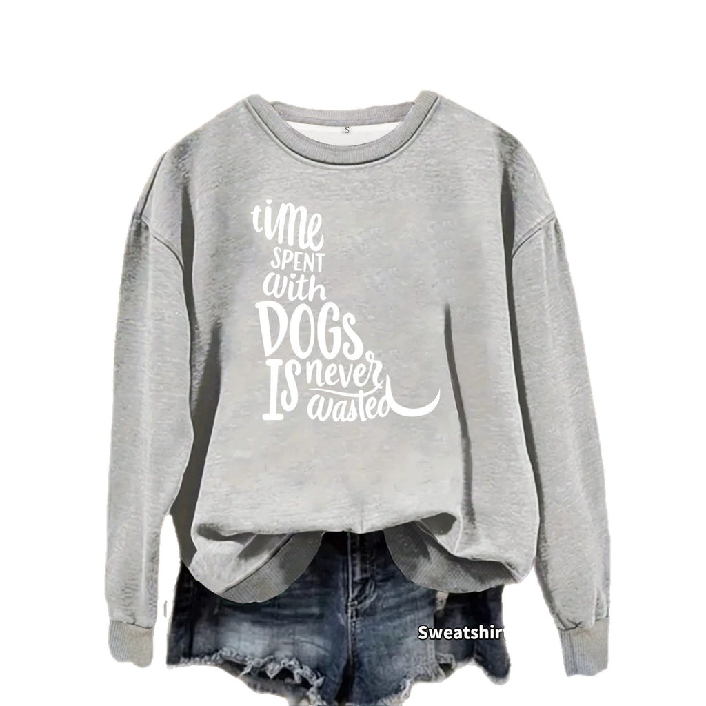 Sweatshirt Cão e Letras — Para Amantes de Cães