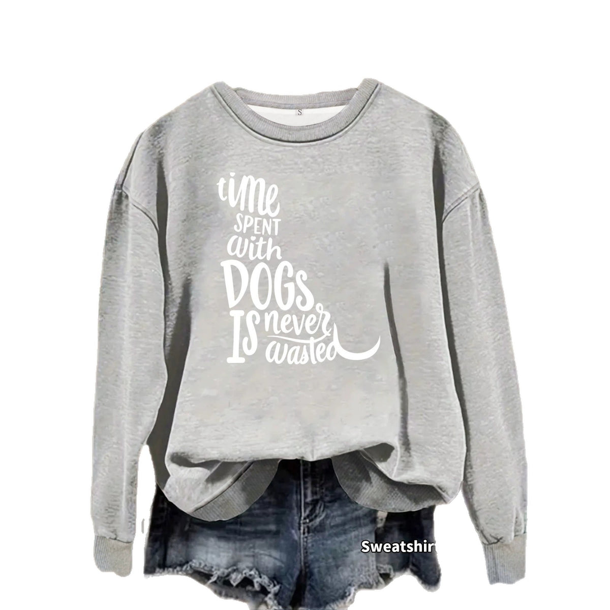 Sweatshirt Cão e Letras — Para Amantes de Cães