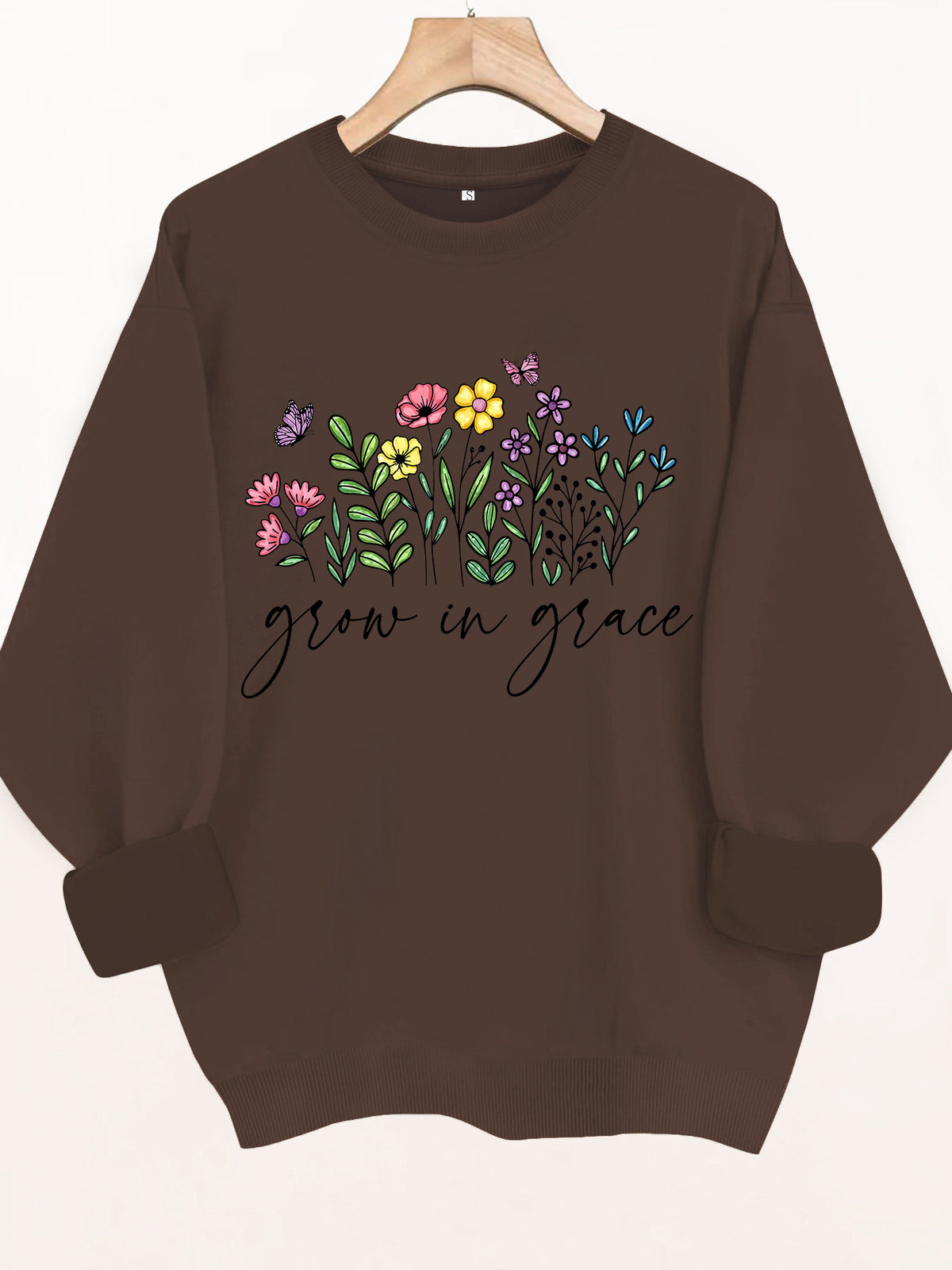 Loose velvet sweatshirt