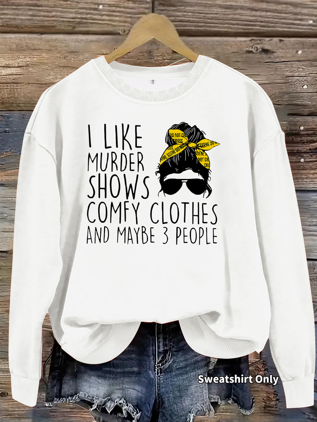Murder Case Program Quotes Printed Round Neck Hoodie