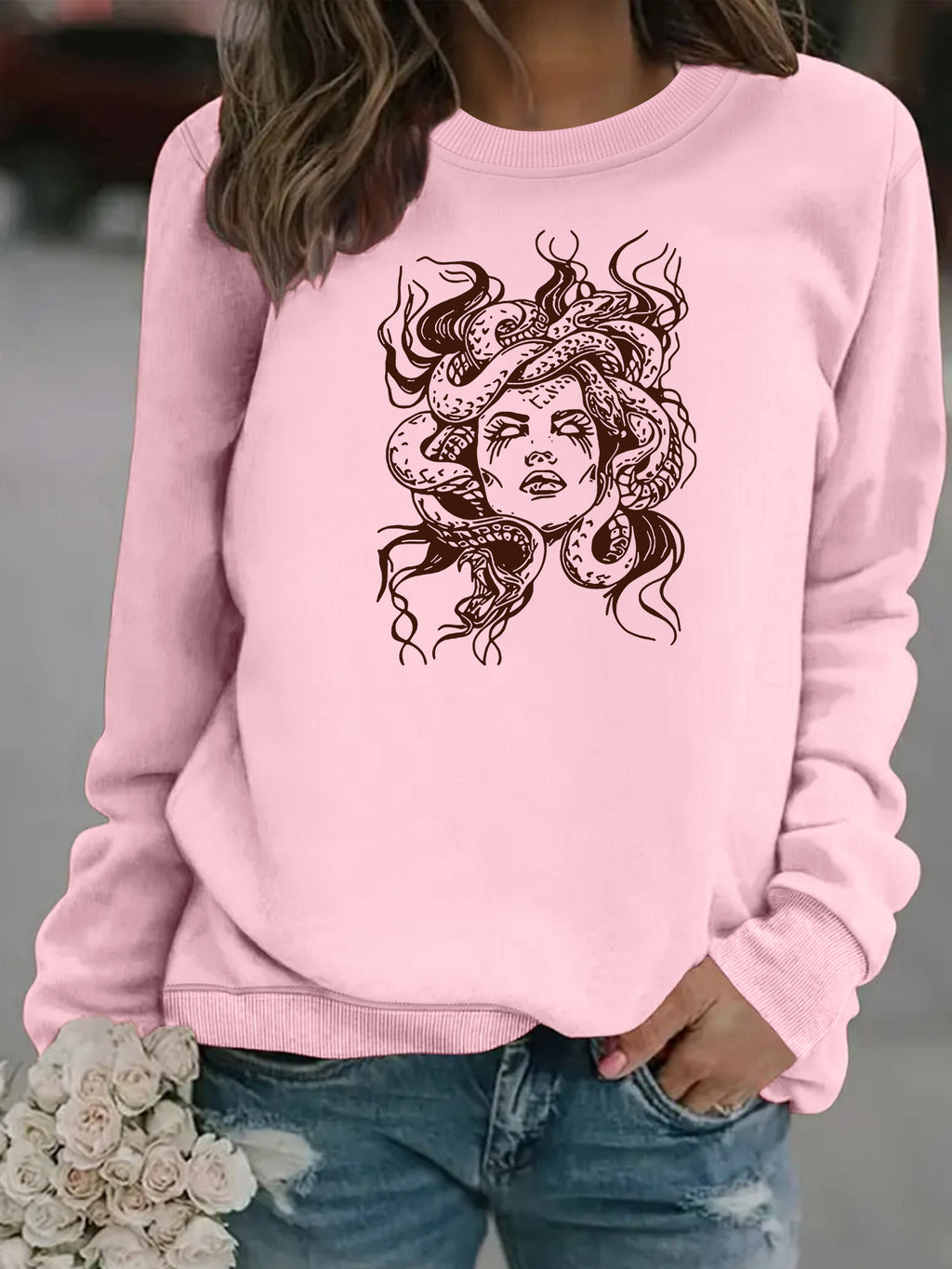 Sweatshirt Serpentina — Estampado Sinuoso (Modelo 2)