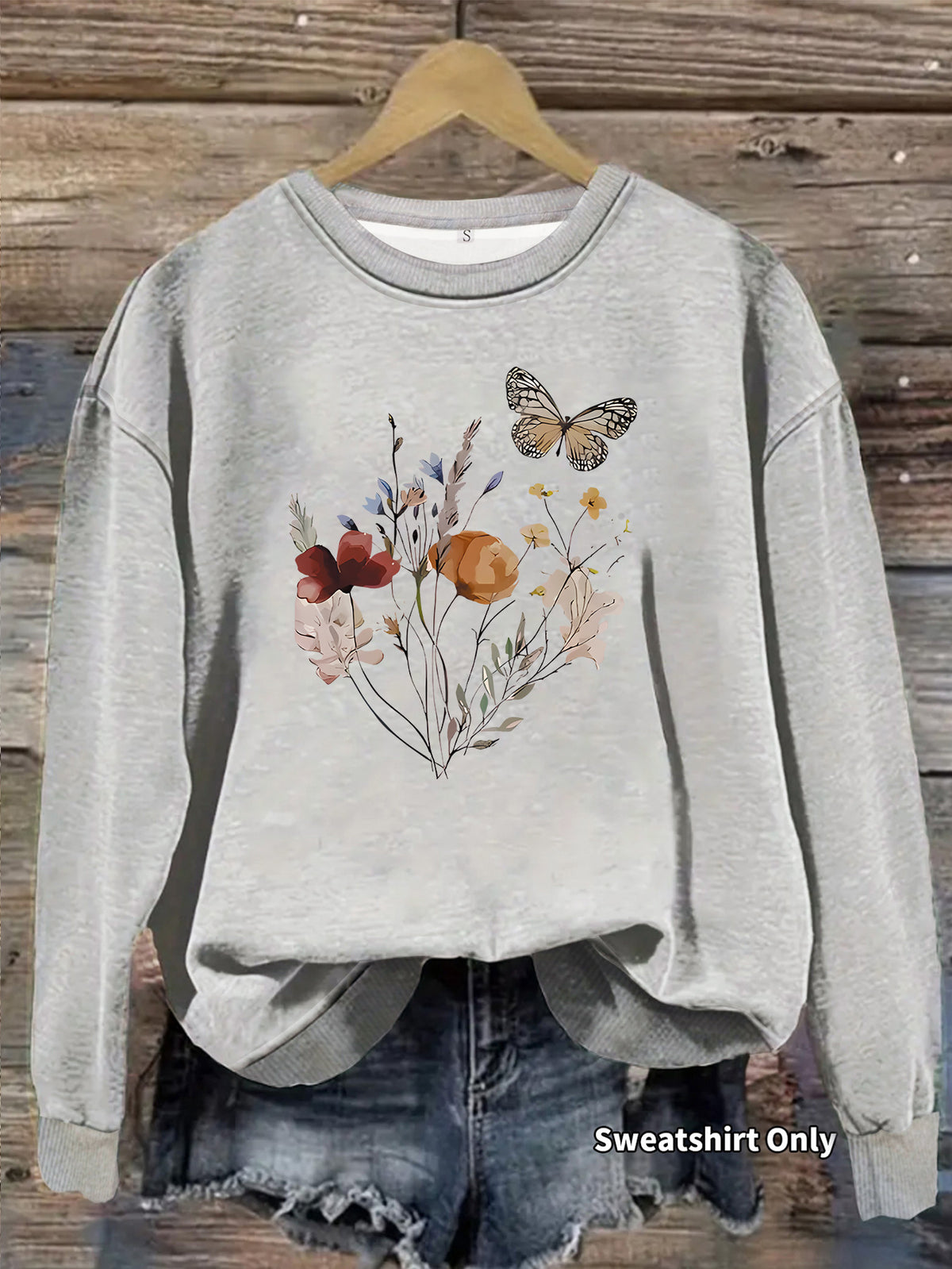 Sweatshirt Flores e Borboletas — Design Vibrante