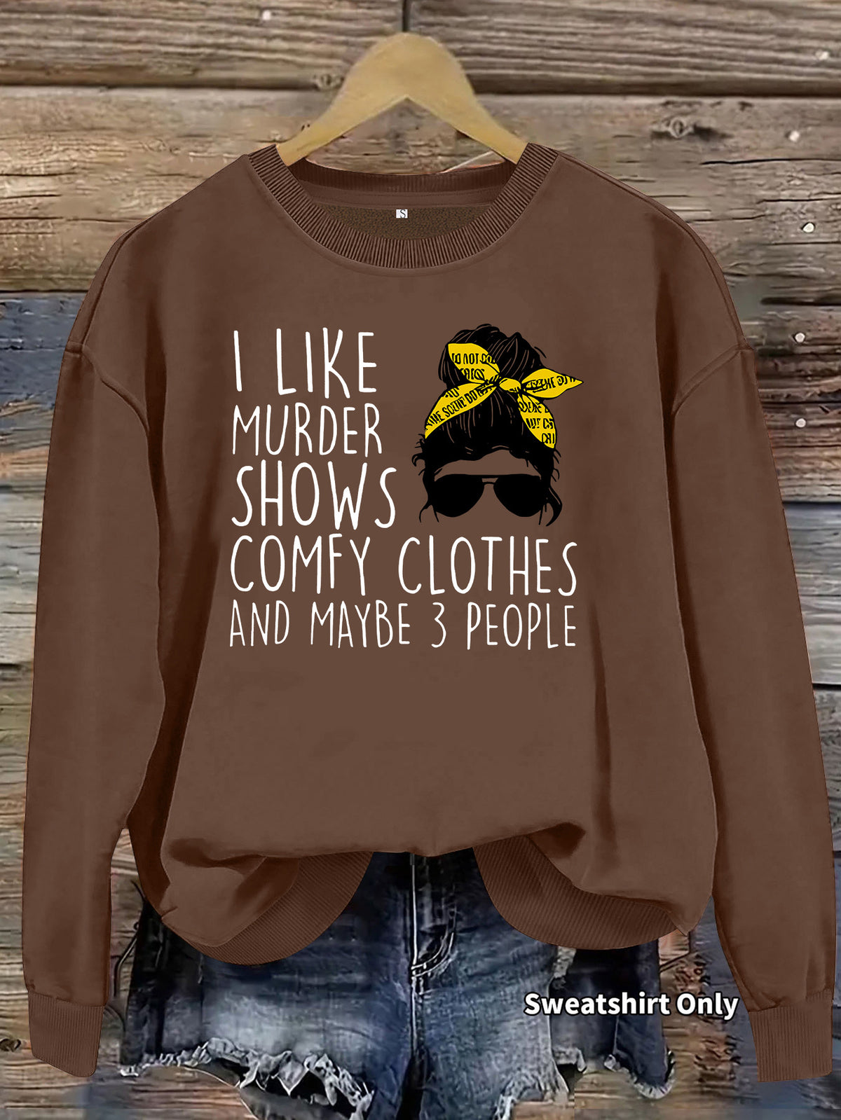 Murder Case Program Quotes Printed Round Neck Hoodie