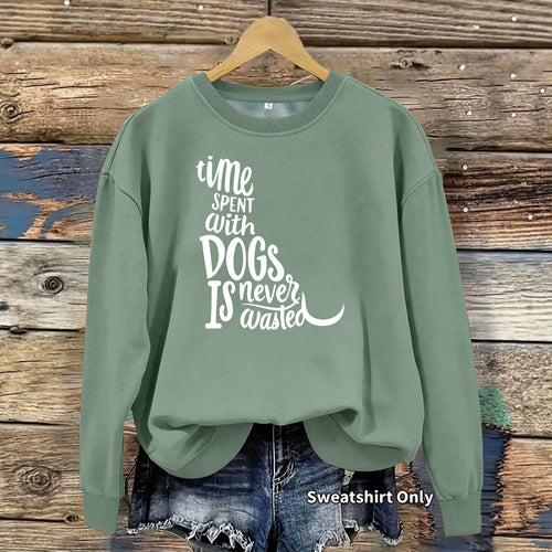 Sweatshirt Cão e Letras — Para Amantes de Cães