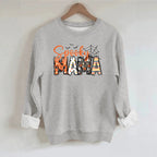 Spider print loose women's fleece hoodie