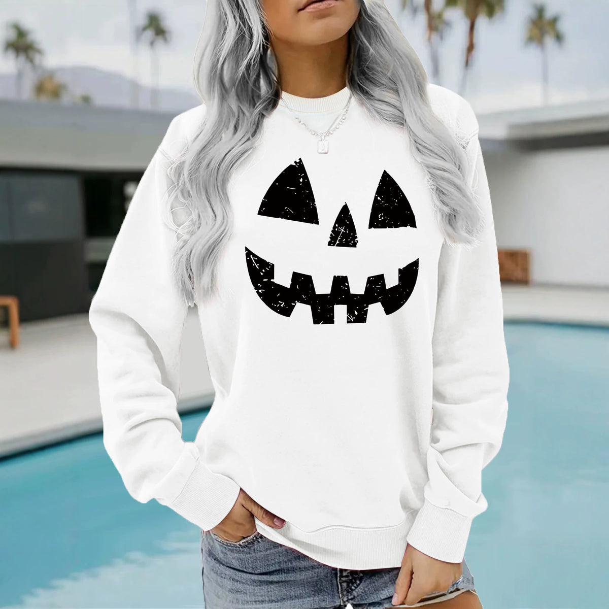 Round neck fleece sweatshirt sports sweatshirt