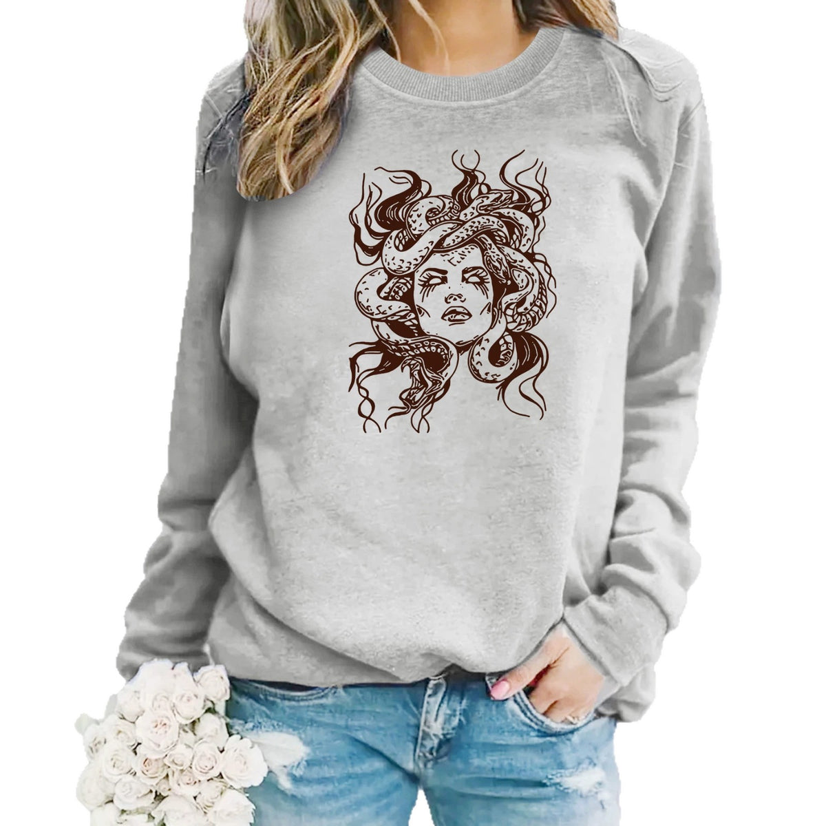 Sweatshirt Serpentina — Estampado Sinuoso (Modelo 2)
