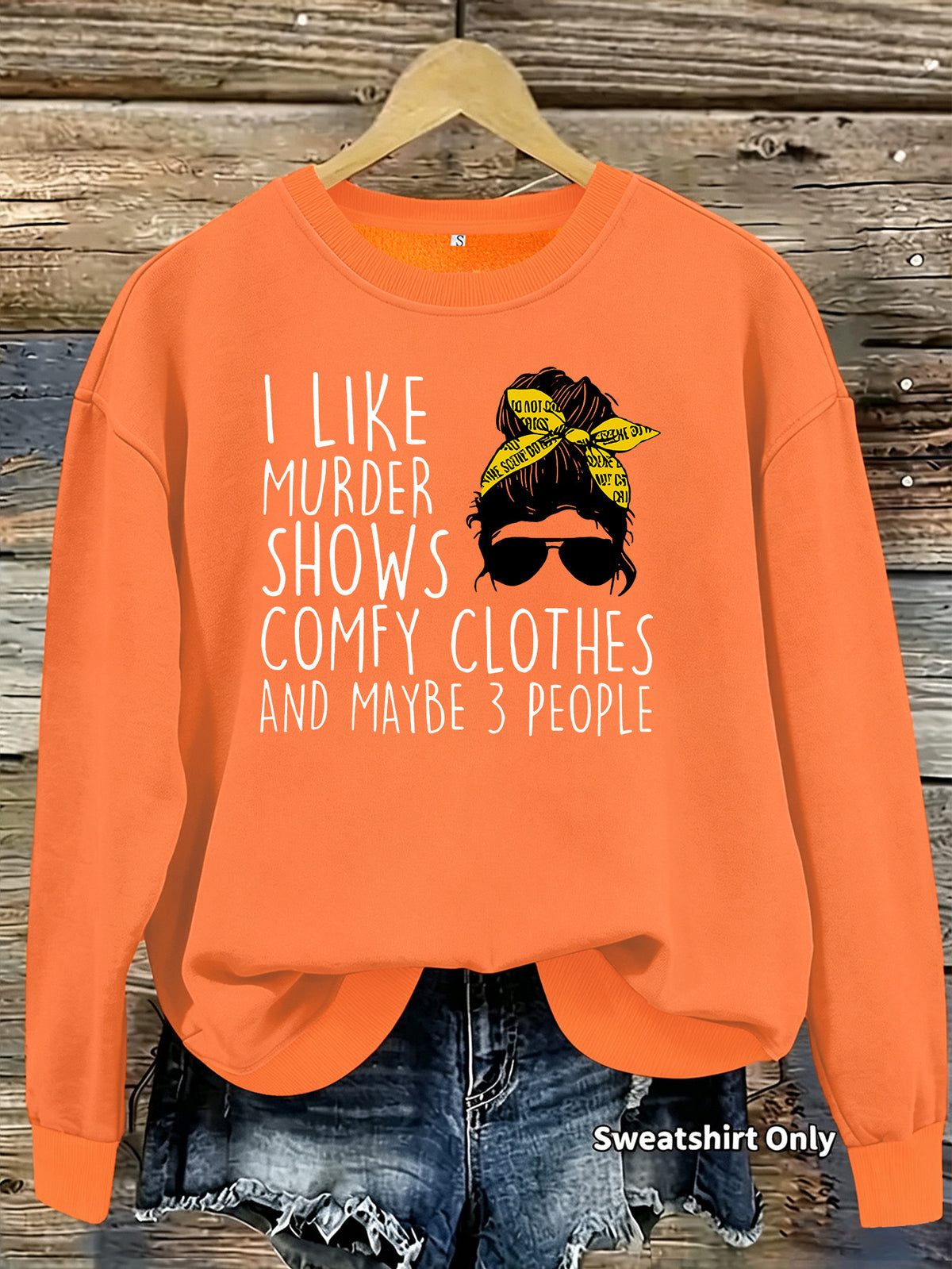 Murder Case Program Quotes Printed Round Neck Hoodie