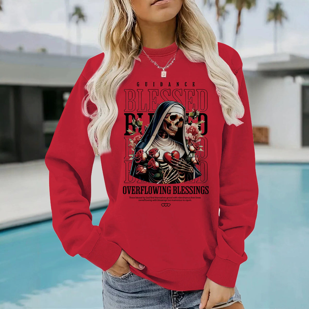 Sweatshirt Esqueleto e Flores — Estilo Dark