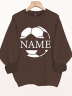 Football printed fleece sweatshirt
