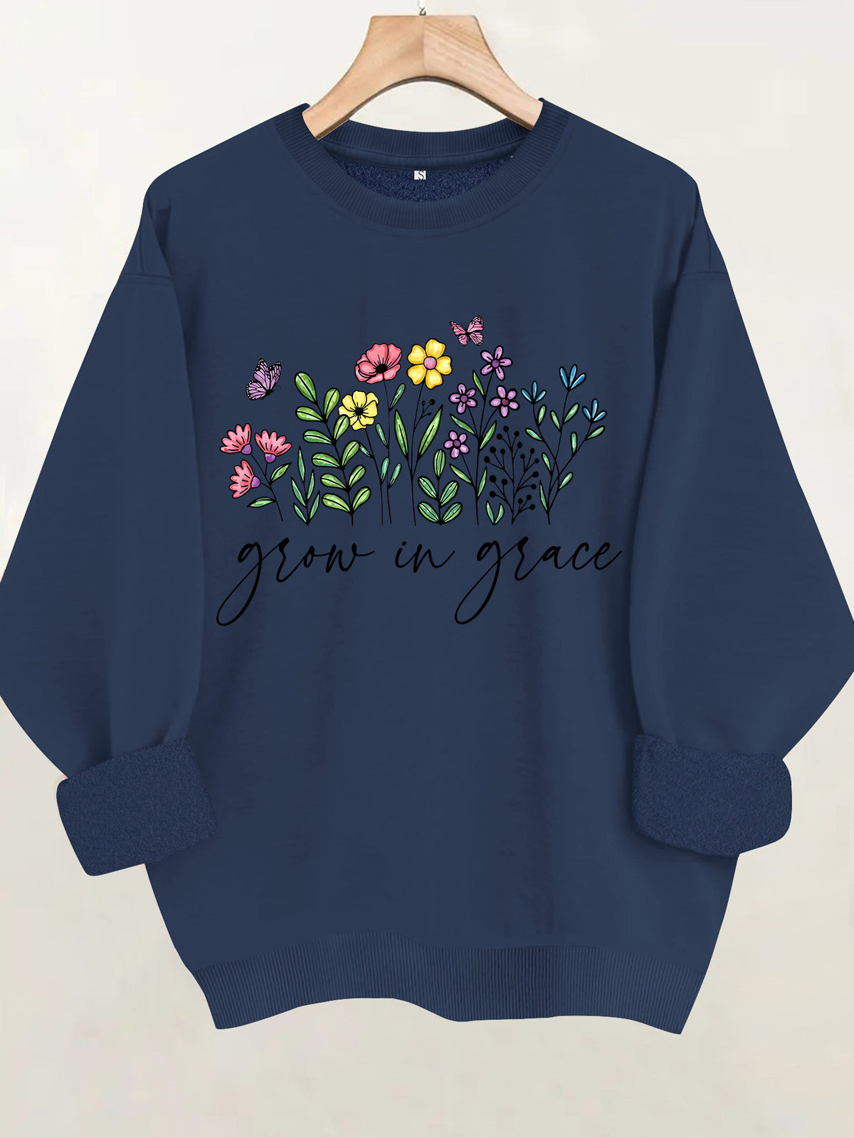 Loose velvet sweatshirt