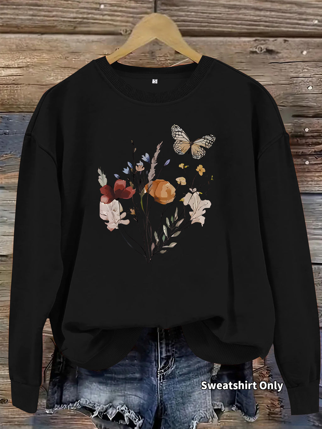 Sweatshirt Flores e Borboletas — Design Vibrante
