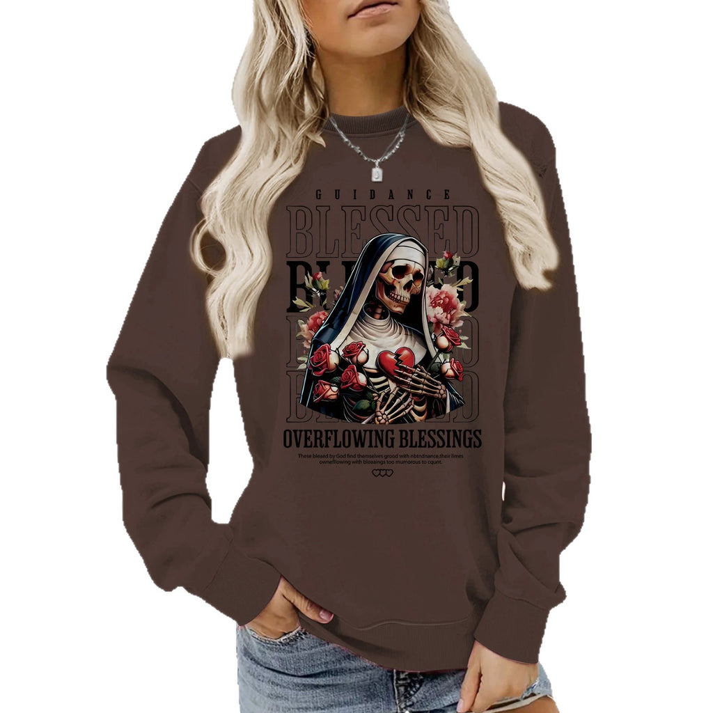 Sweatshirt Esqueleto e Flores — Estilo Dark