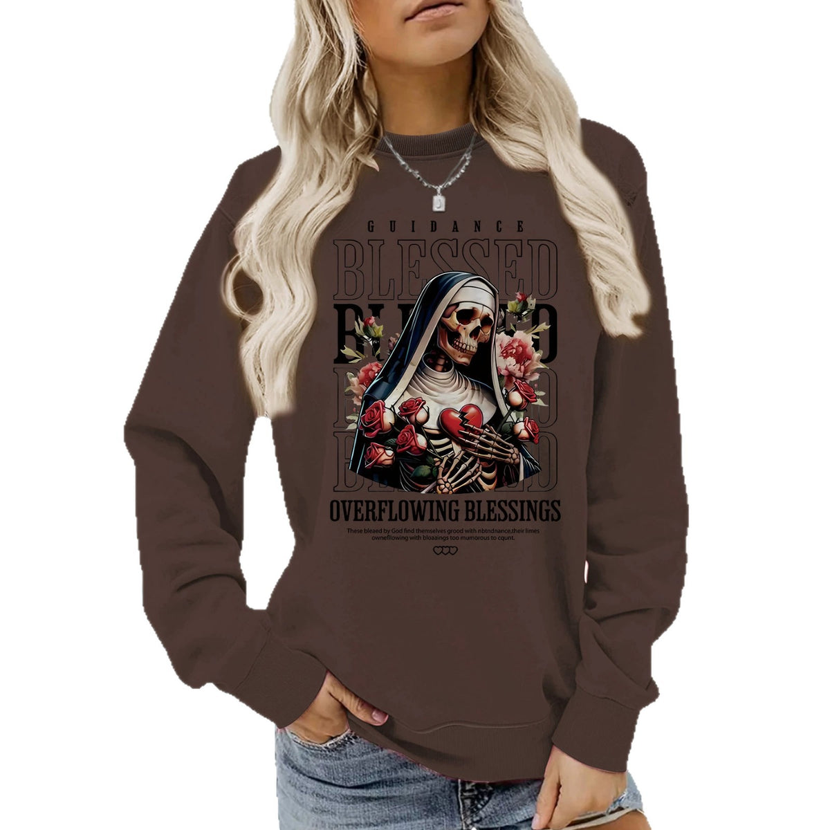Sweatshirt Esqueleto e Flores — Estilo Dark
