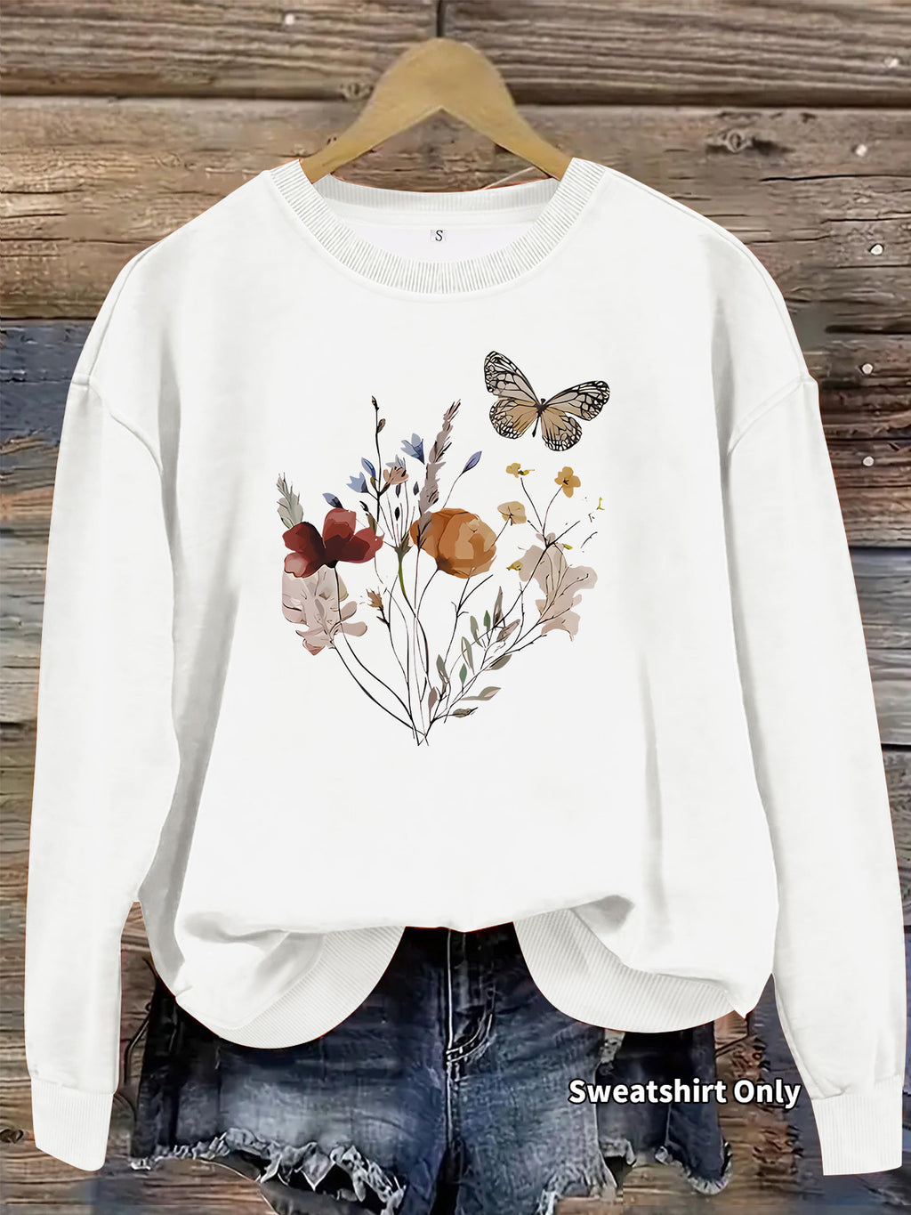 Sweatshirt Flores e Borboletas — Design Vibrante