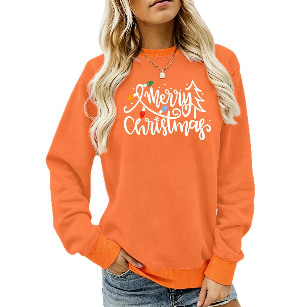 Light strip printed loose women's fleece hoodie