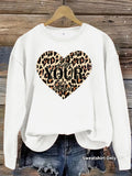 Sweatshirt Coração Leopardo — Estilo Selvagem