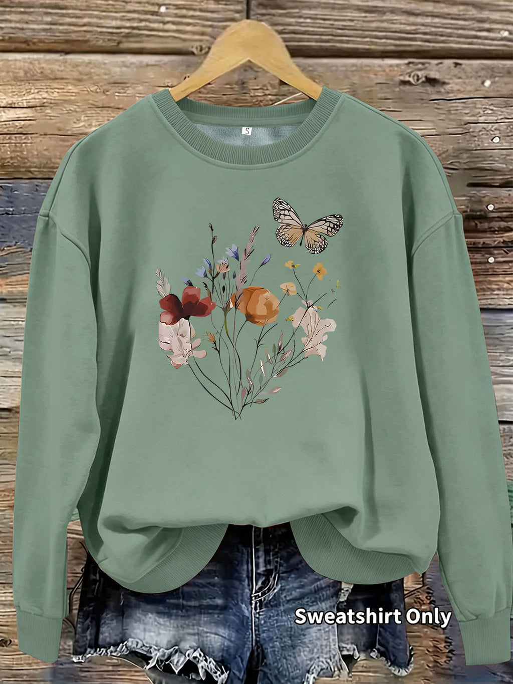 Sweatshirt Flores e Borboletas — Design Vibrante