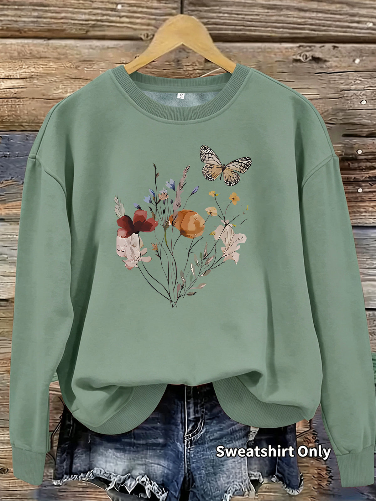 Sweatshirt Flores e Borboletas — Design Vibrante