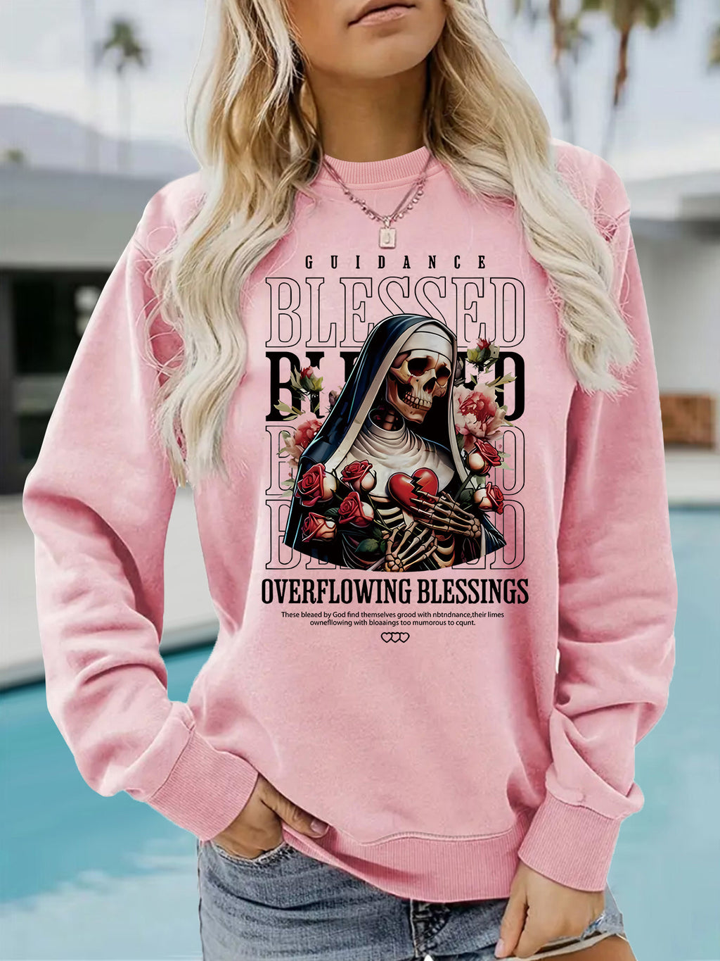 Sweatshirt Esqueleto e Flores — Estilo Dark