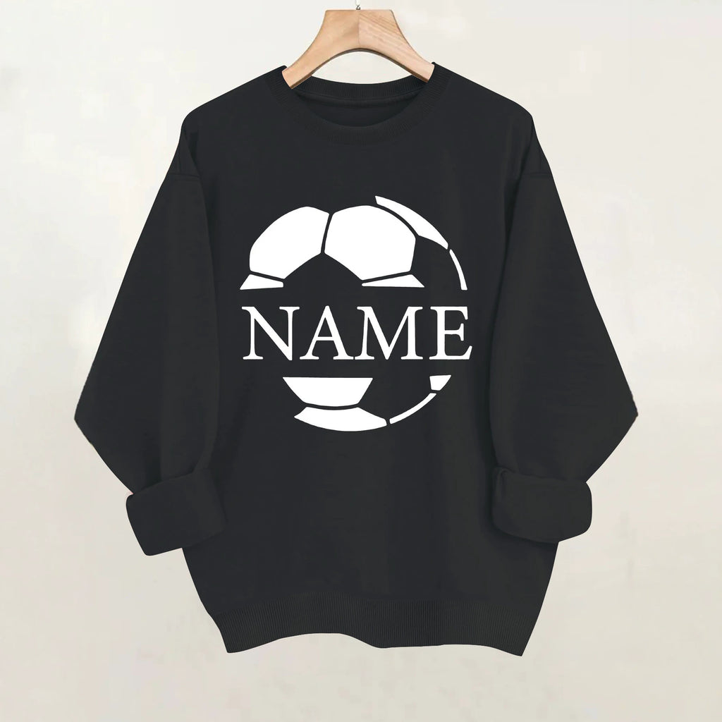 Football printed fleece sweatshirt