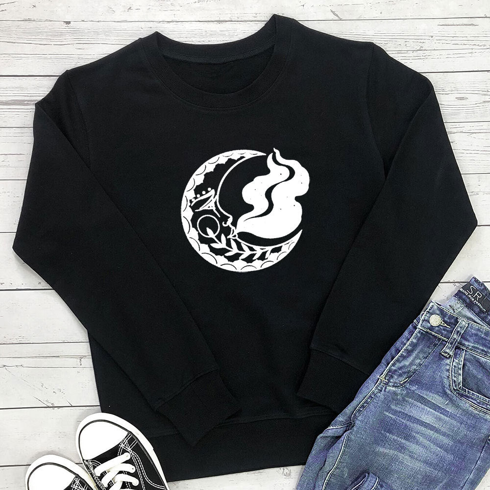 New Moon Printed Hoodie