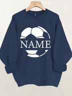 Football printed fleece sweatshirt