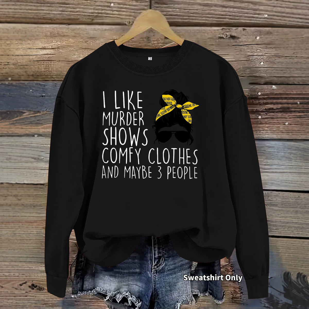 Murder Case Program Quotes Printed Round Neck Hoodie