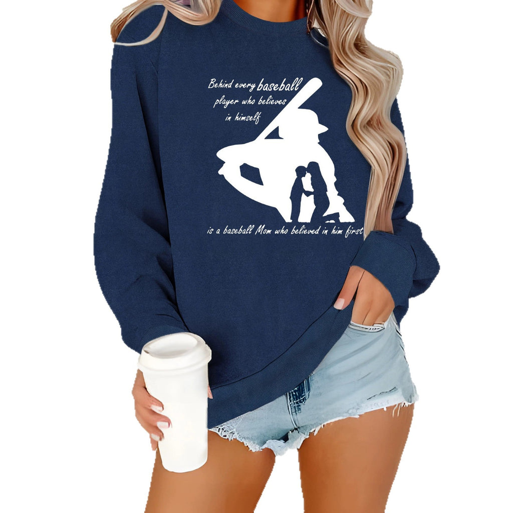 Baseball Mom Printed Velvet Hoodie