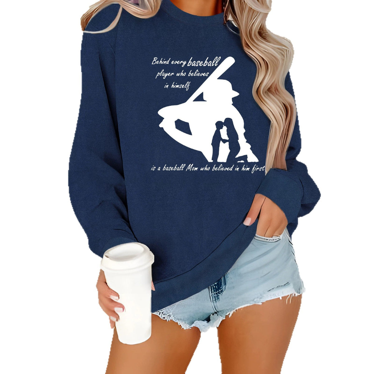 Baseball Mom Printed Velvet Hoodie