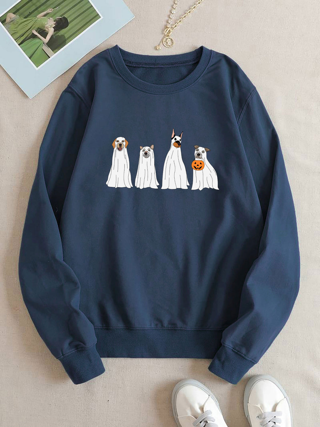 Dog Pumpkin Printed Halloween Hoodie