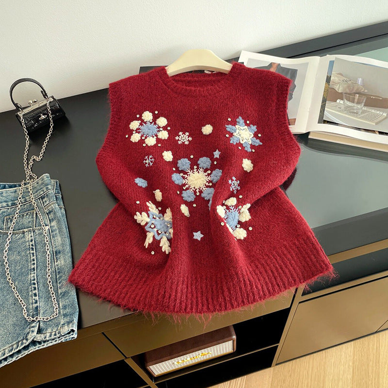 Colete de Malha Floral — Bordado Delicado