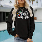Light strip printed loose women's fleece hoodie