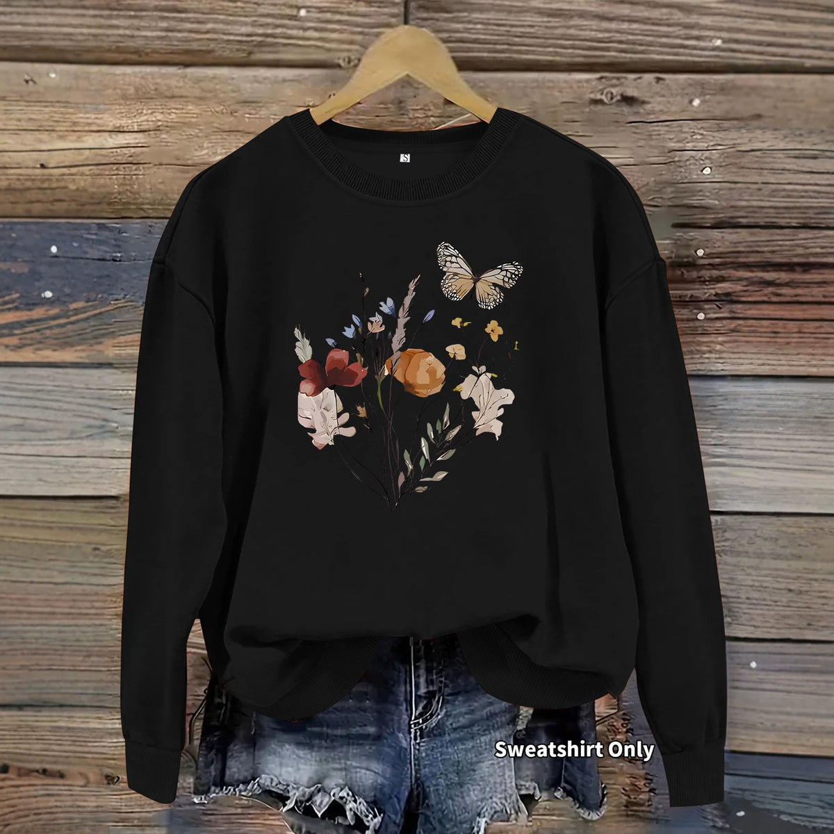 Sweatshirt Flores e Borboletas — Design Vibrante