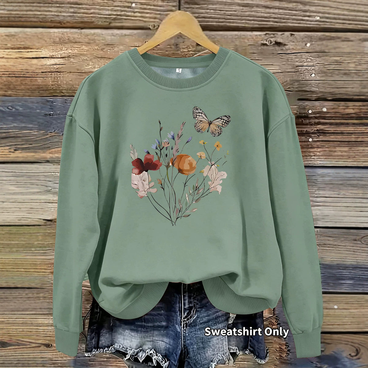 Sweatshirt Flores e Borboletas — Design Vibrante