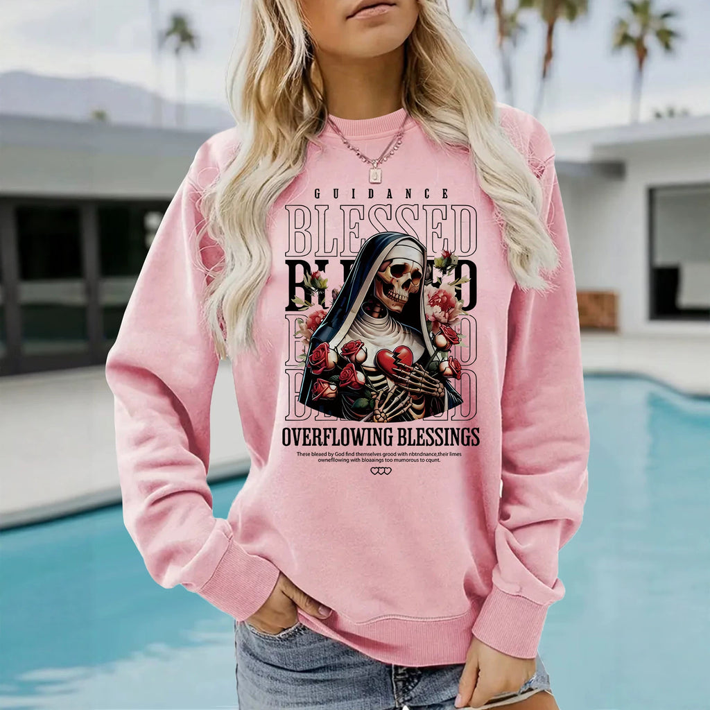 Sweatshirt Esqueleto e Flores — Estilo Dark