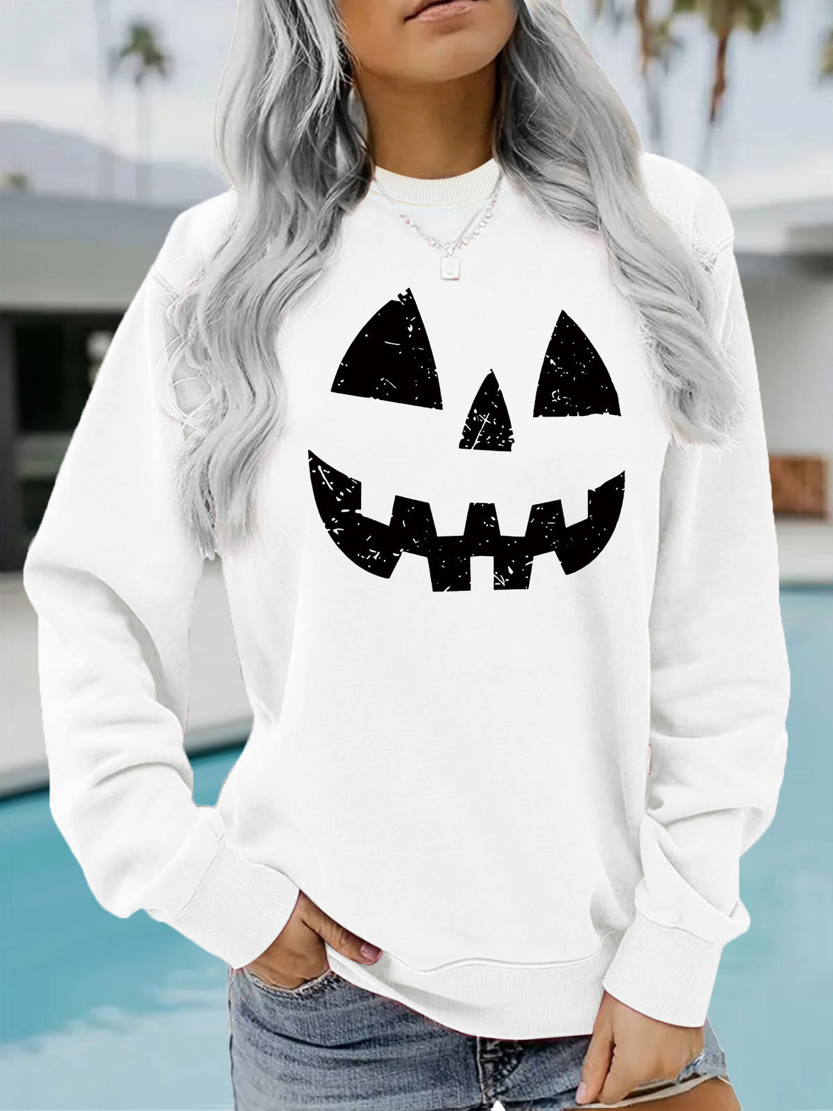 Round neck fleece sweatshirt sports sweatshirt
