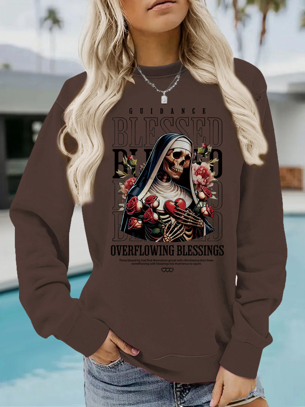 Sweatshirt Esqueleto e Flores — Estilo Dark