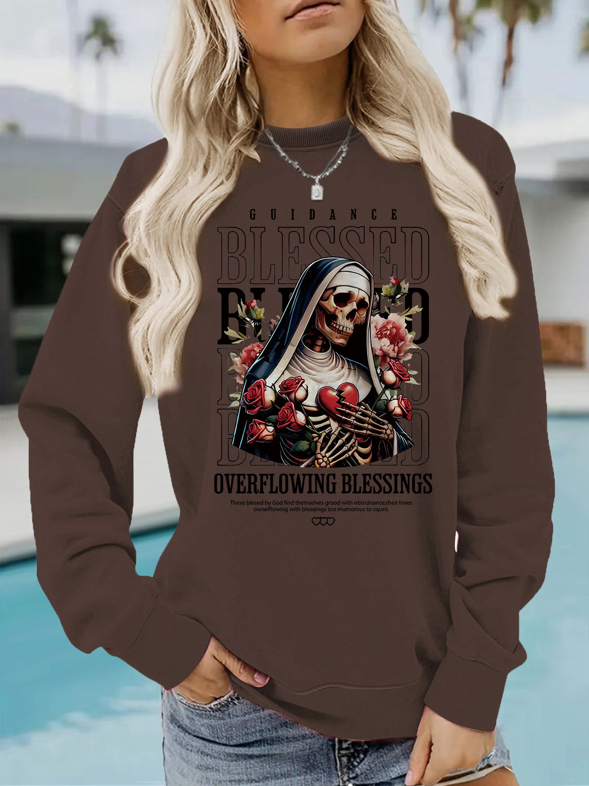 Sweatshirt Esqueleto e Flores — Estilo Dark