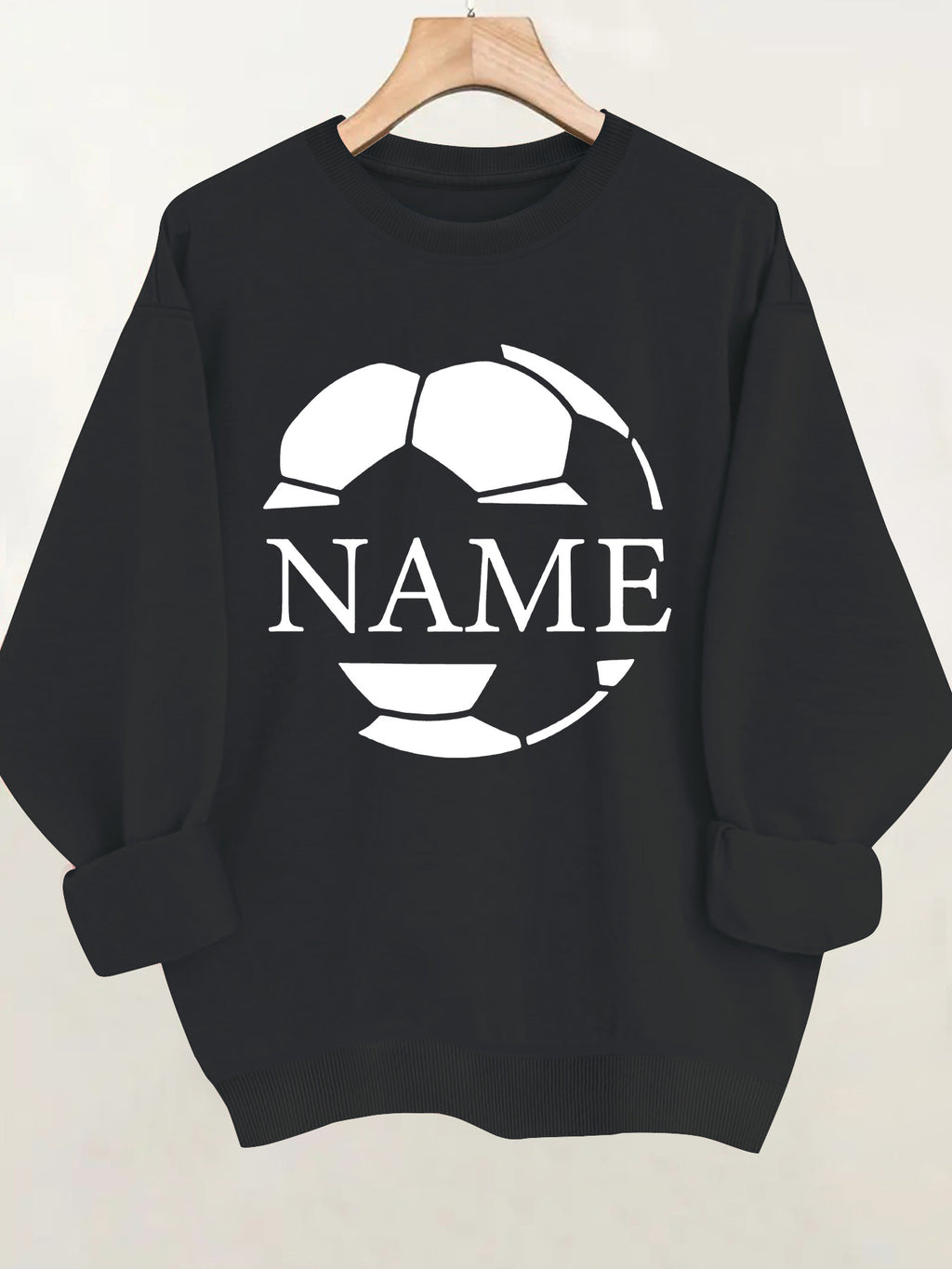 Football printed fleece sweatshirt