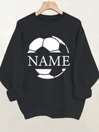 Football printed fleece sweatshirt
