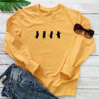 Four dancing cat print hoodies