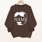 Football printed fleece sweatshirt