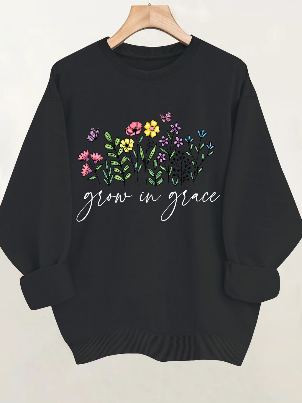 Loose velvet sweatshirt