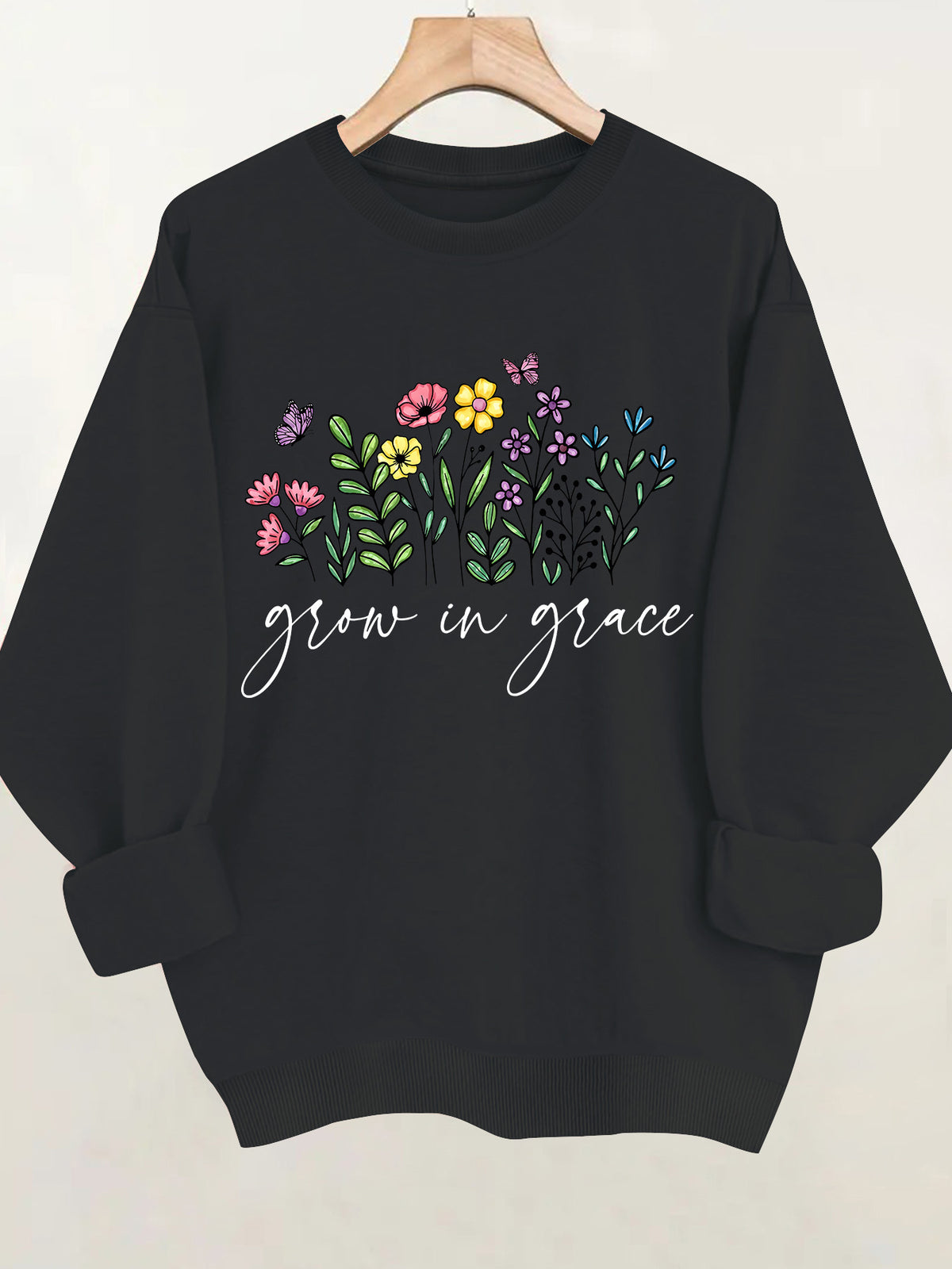 Loose velvet sweatshirt