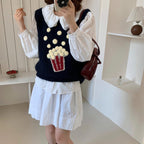 Colete de Malha Popcorn — Estilo Casual