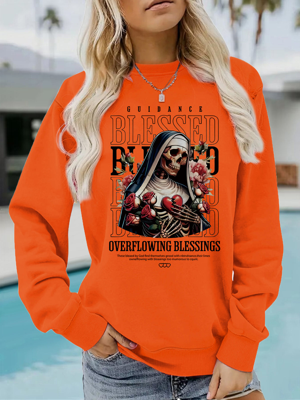 Sweatshirt Esqueleto e Flores — Estilo Dark