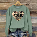 Sweatshirt Coração Leopardo — Estilo Selvagem