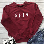 Four dancing cat print hoodies