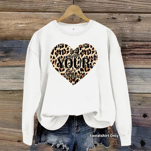 Sweatshirt Coração Leopardo — Estilo Selvagem